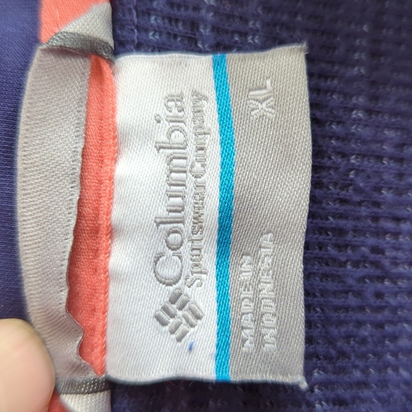 Columbia Sportswear Co. Quarter Zip Striped Long Sleeve Sweatshirt XL Blue - Picture 3 of 14